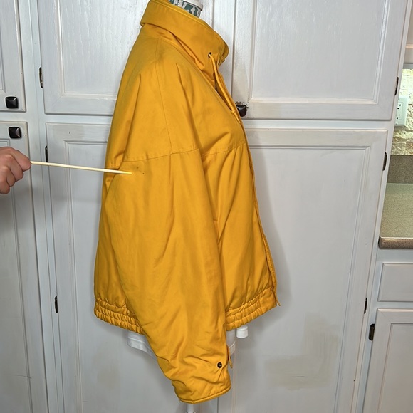 Vintage MIGHTY-MAC jacket w/hood in school bus yellow Sz. 42 unisex T-Bar Zipper - Picture 6 of 16